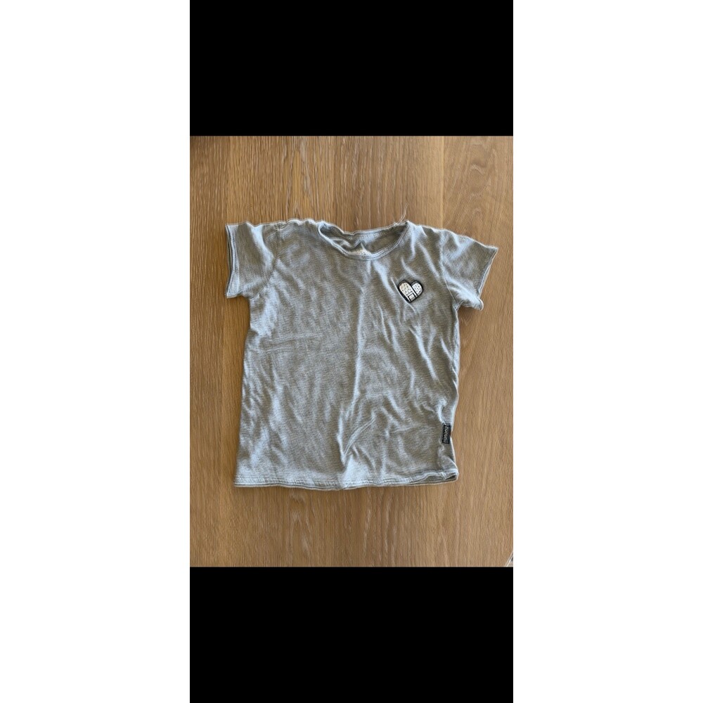 Nununu Unisex Boys Girls T Shirt Gray Top Cotton Short Sleeve 4/5 4 5 Years